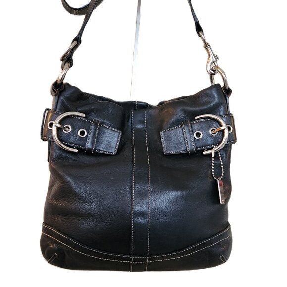 Like New Coach Legacy Black Leather Crossbody Bag Purse - Picture 1 of 10